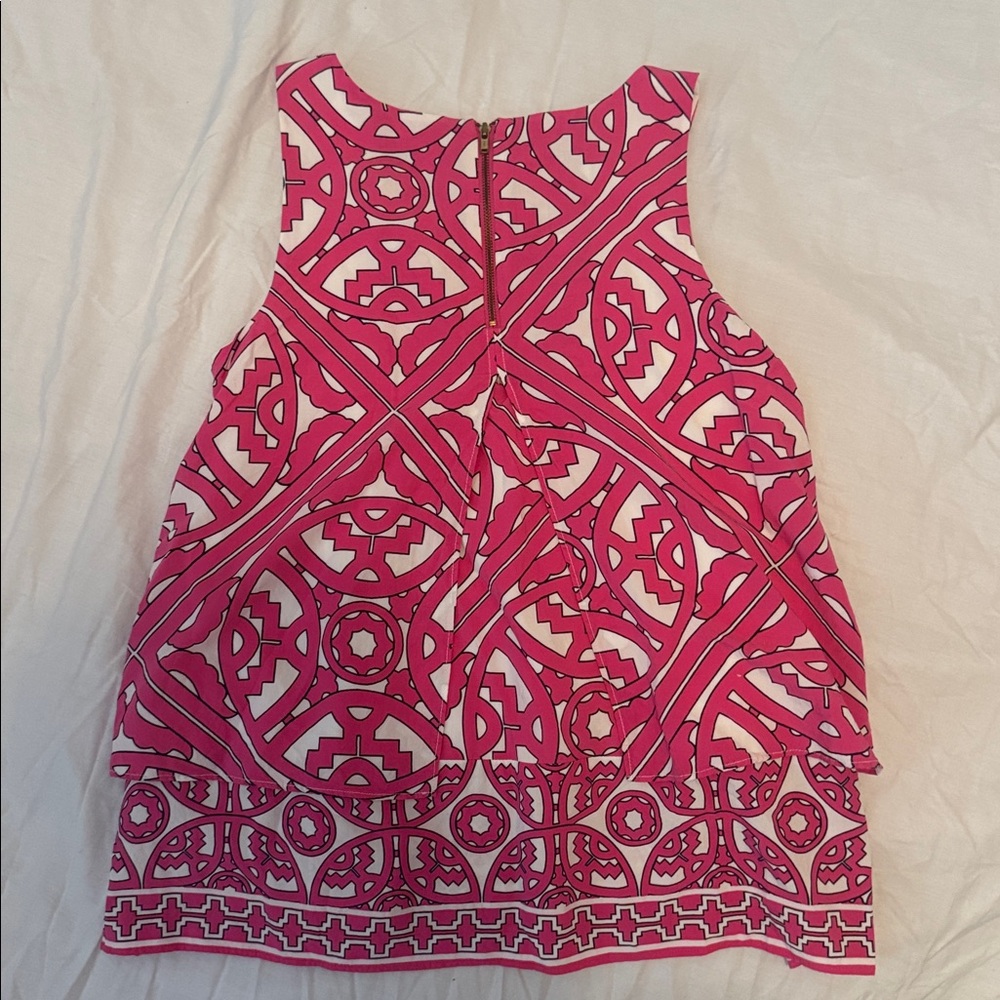 Crown & Ivy Pink Geometric Sleeveless Top – Petite XS (PP) - Picture 3 of 3